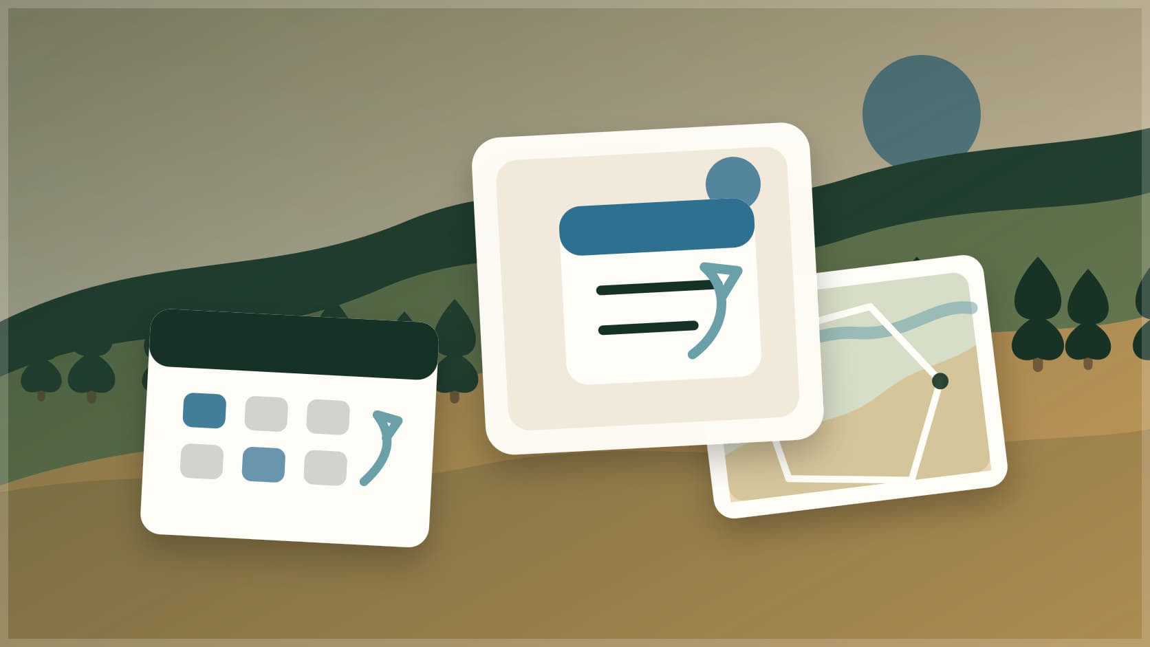 Calendar, notice card, and lease cancellation policy notes for private hunting access