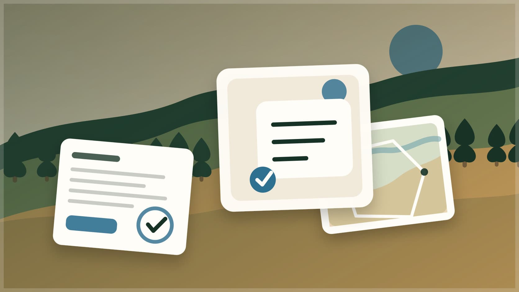 Owner lease workflow board with listing, request, map, agreement, and access steps