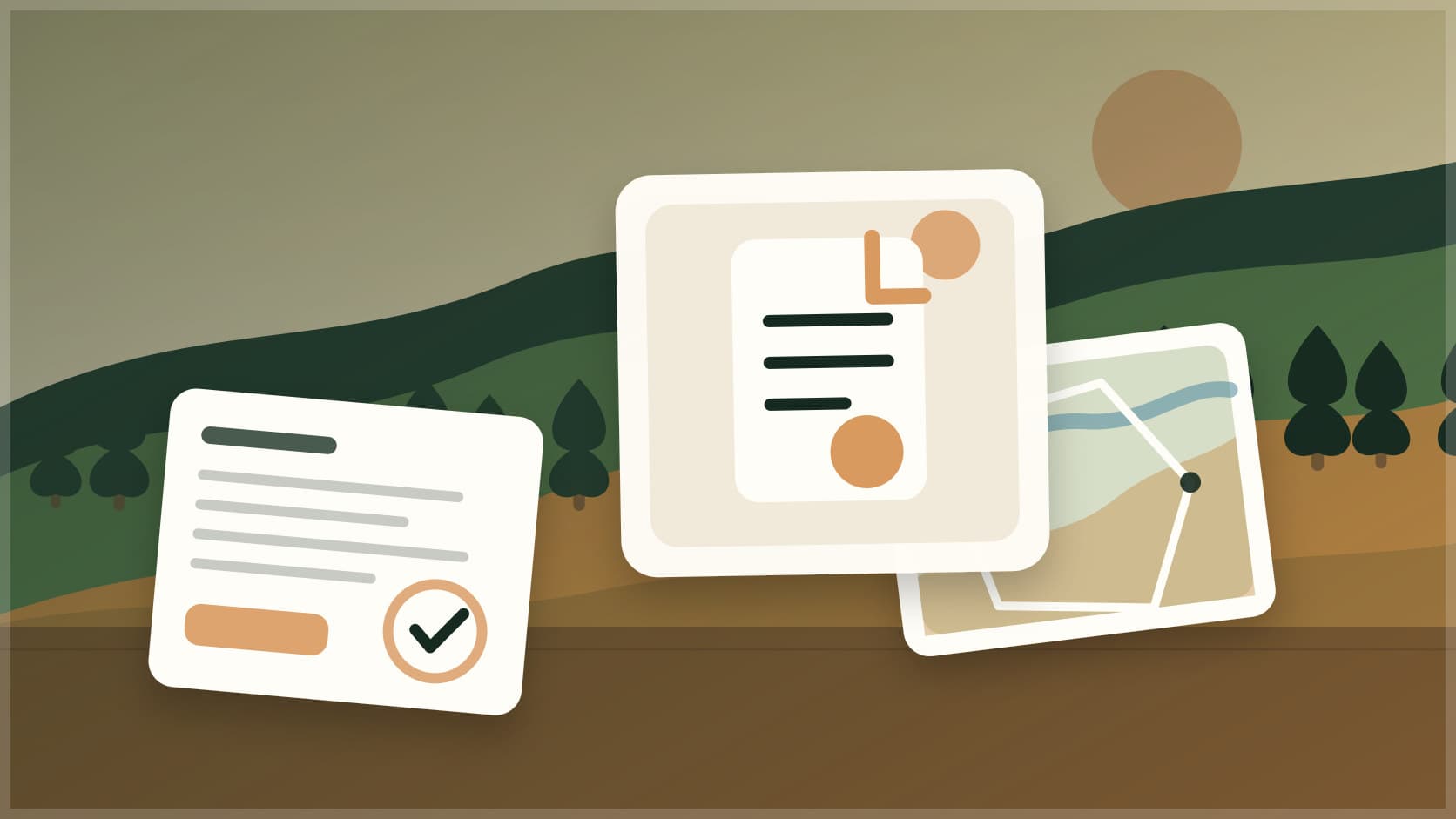 Land ownership document, parcel map, and approval seal for hunting lease authority proof