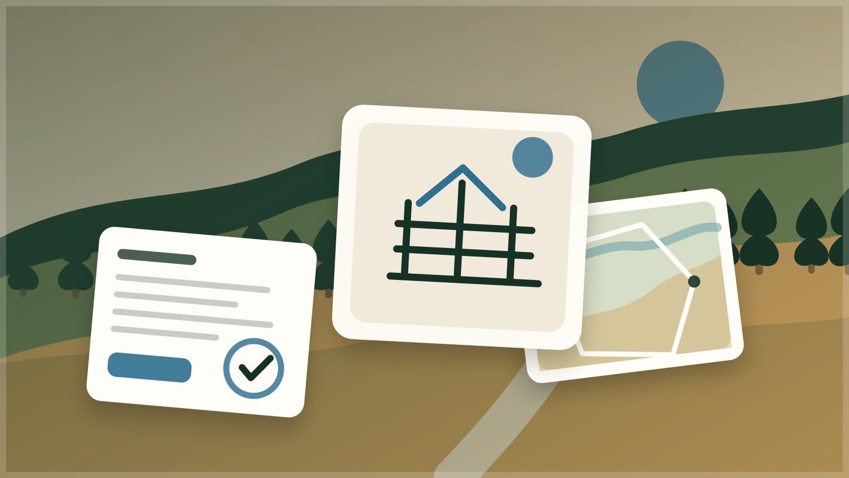 Ranch gate, pasture roads, and lease agreement notes for private ranch hunting access